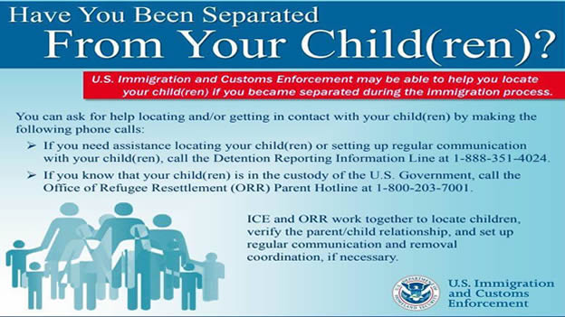 Como Localizar a menores separados de sus padres por Inmigración