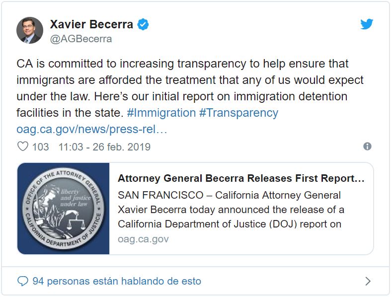 Informe de Fiscalía de California señala maltrato a inmigrantes detenidos